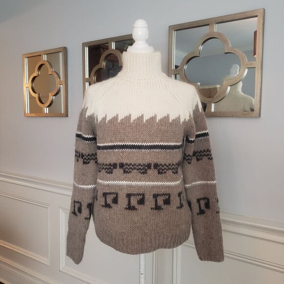 Zara Made in Italy Oversize Chunky Nordic Alpaca Llama Wool Turtleneck Sweater M - Picture 7 of 12